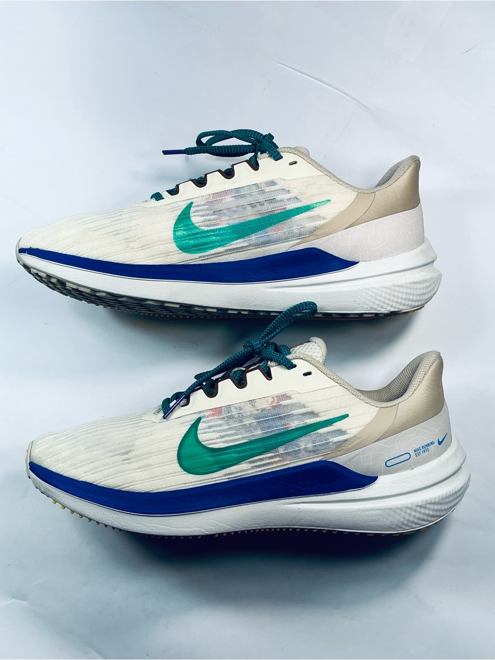 Nike Air Win Flo 9 Premium Running Shoes #DV8997-100 Cream Green Blue Men's :9